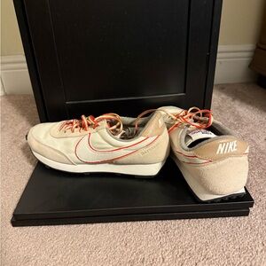 Nike Women's Cream and Orange Retro Runner Sneakers